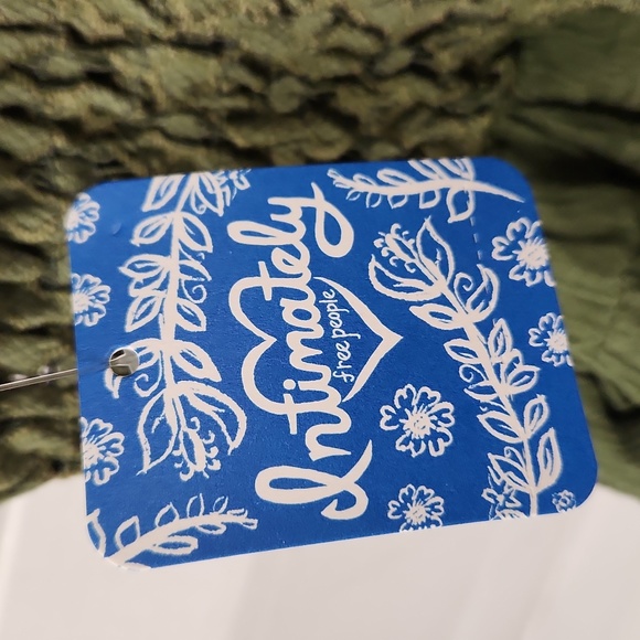 NWT FREE PEOPLE Intimately Women's sz S Olive color adjustable straps tunic - Picture 5 of 8